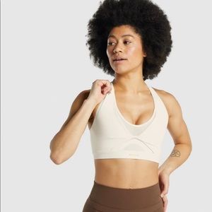 Gymshark X Whitney Simmons Unbleached Mesh Sports bra- medium